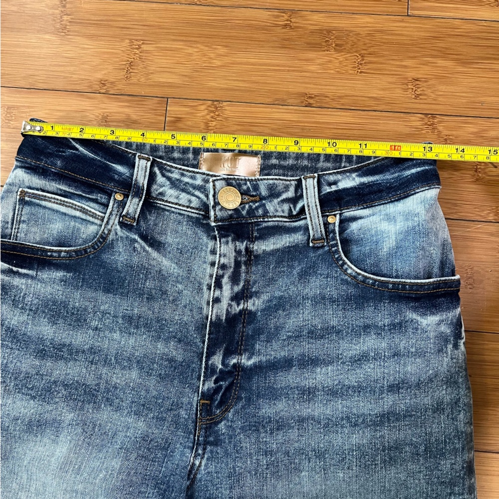 Kut from the Kloth High Rise Sienna Straight Leg Jeans in Stone Wash Denim NWOT - Picture 11 of 16